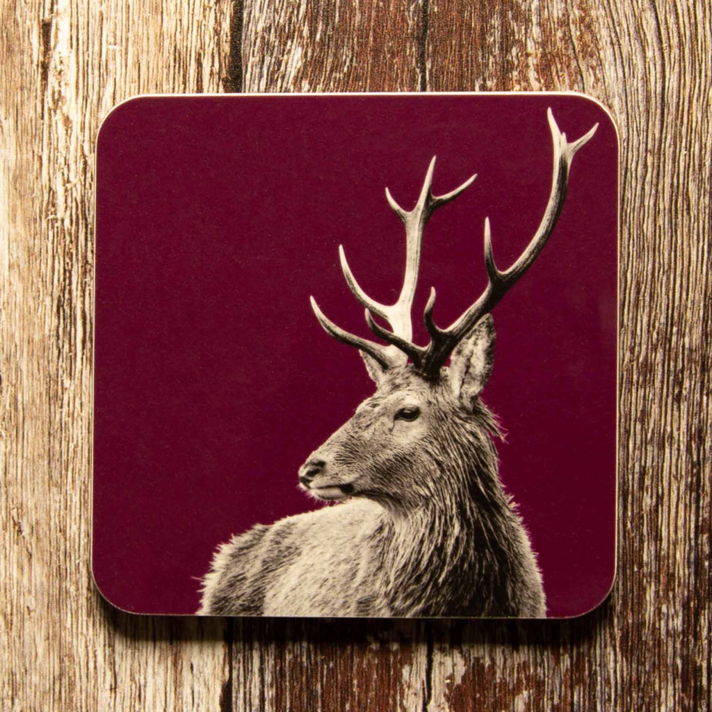 Highland Stag Coaster - Mulberry