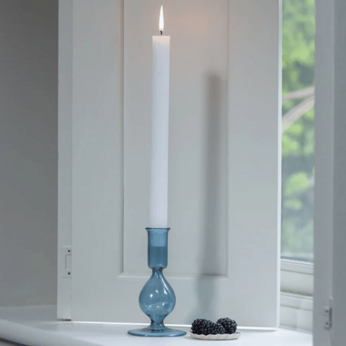 Ingrid Glass Candlestick - Blue
