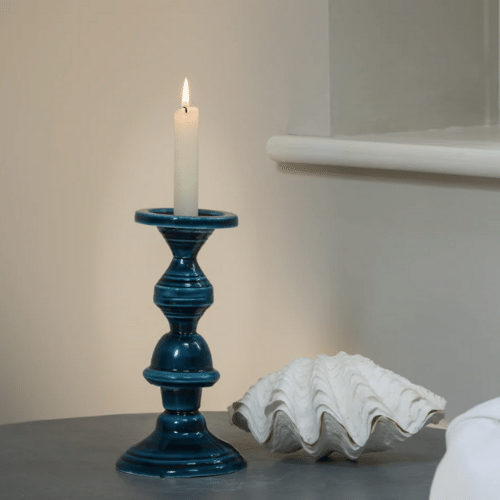 Inigo Candlestick in Prussian Blue