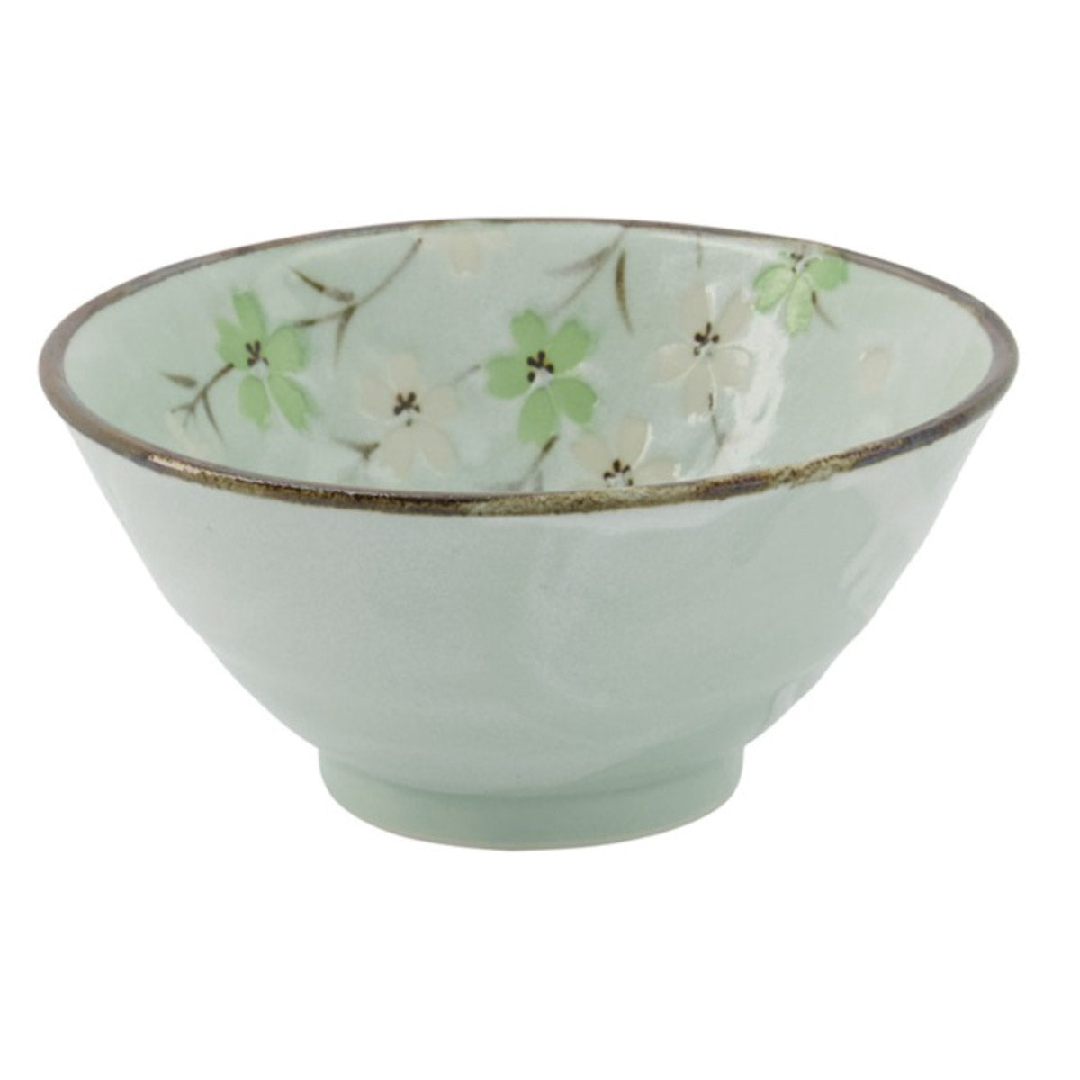 Side view of the Kyoto Cosmos Blossom Serving Bowl showcasing its elegant shape and handcrafted finish.