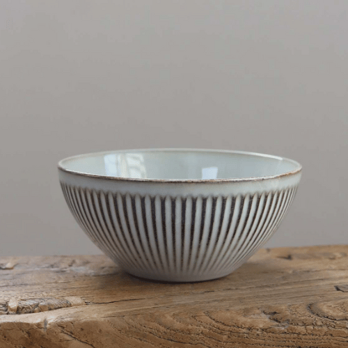 Large Stripy Bowl in Olive