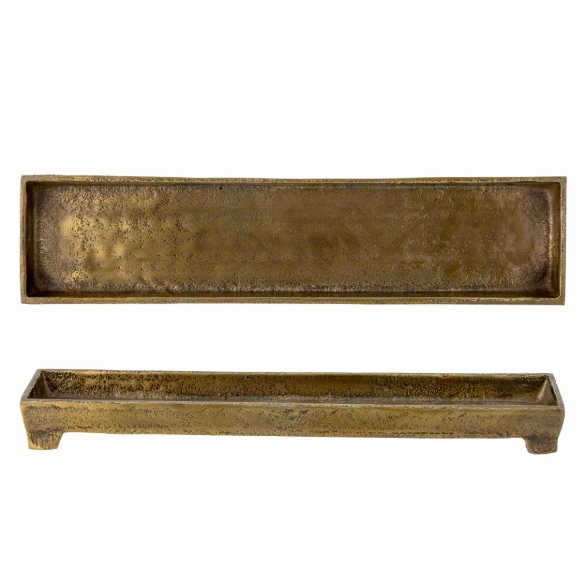 Laurette Oblong Tray, Rustic Gold