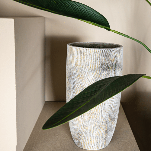 Linc Cement Vase - Grey Waves - Medium