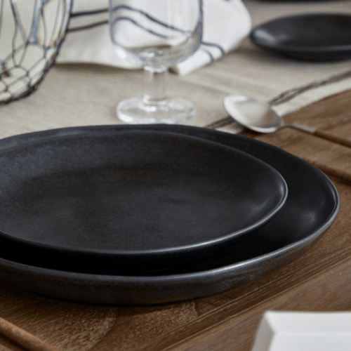 Livia Matt Black Salad Plate