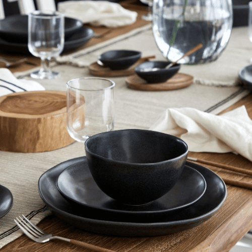 Livia Matt Black Tableware Setting