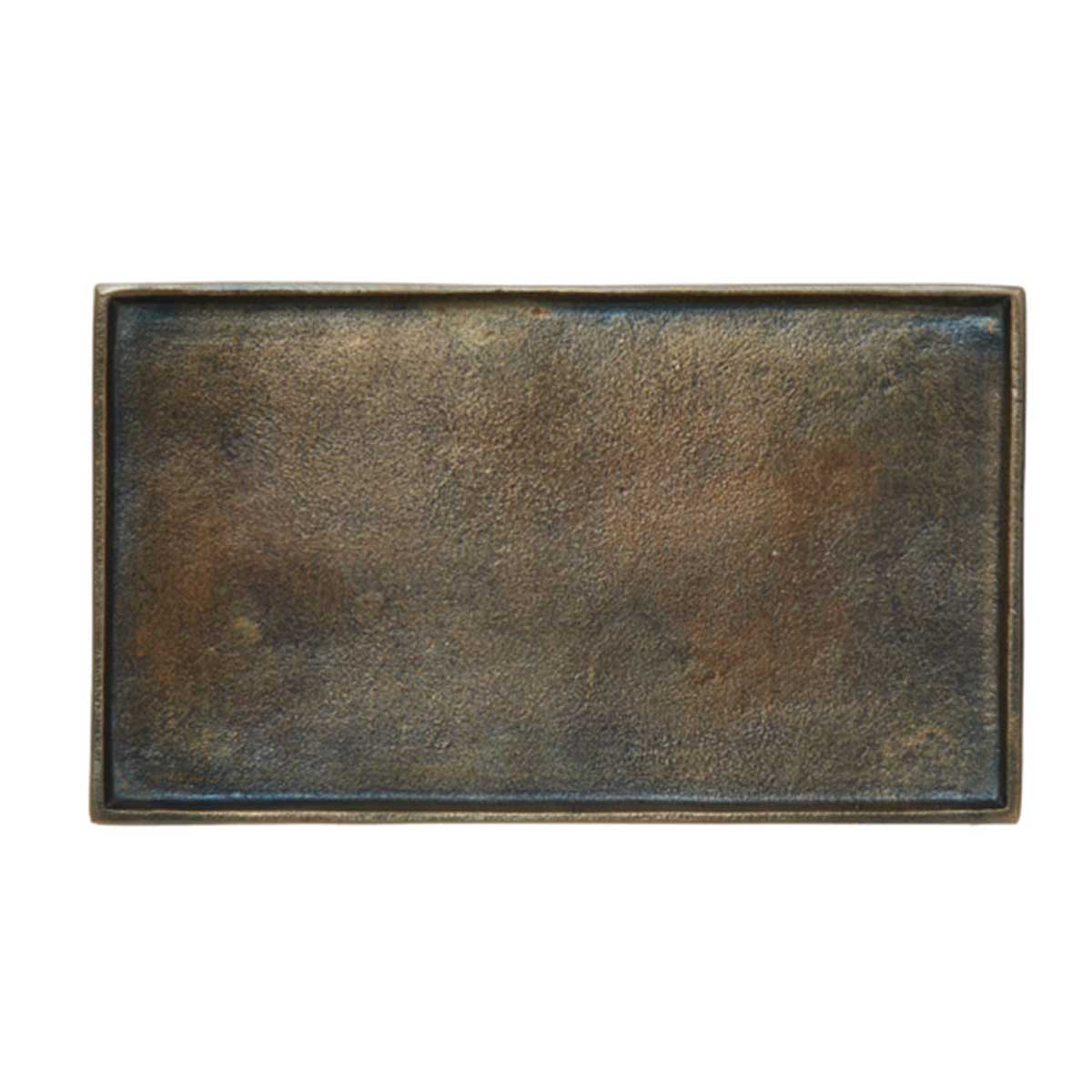 Maes Rectangle Candle Plate in Antique Bronze