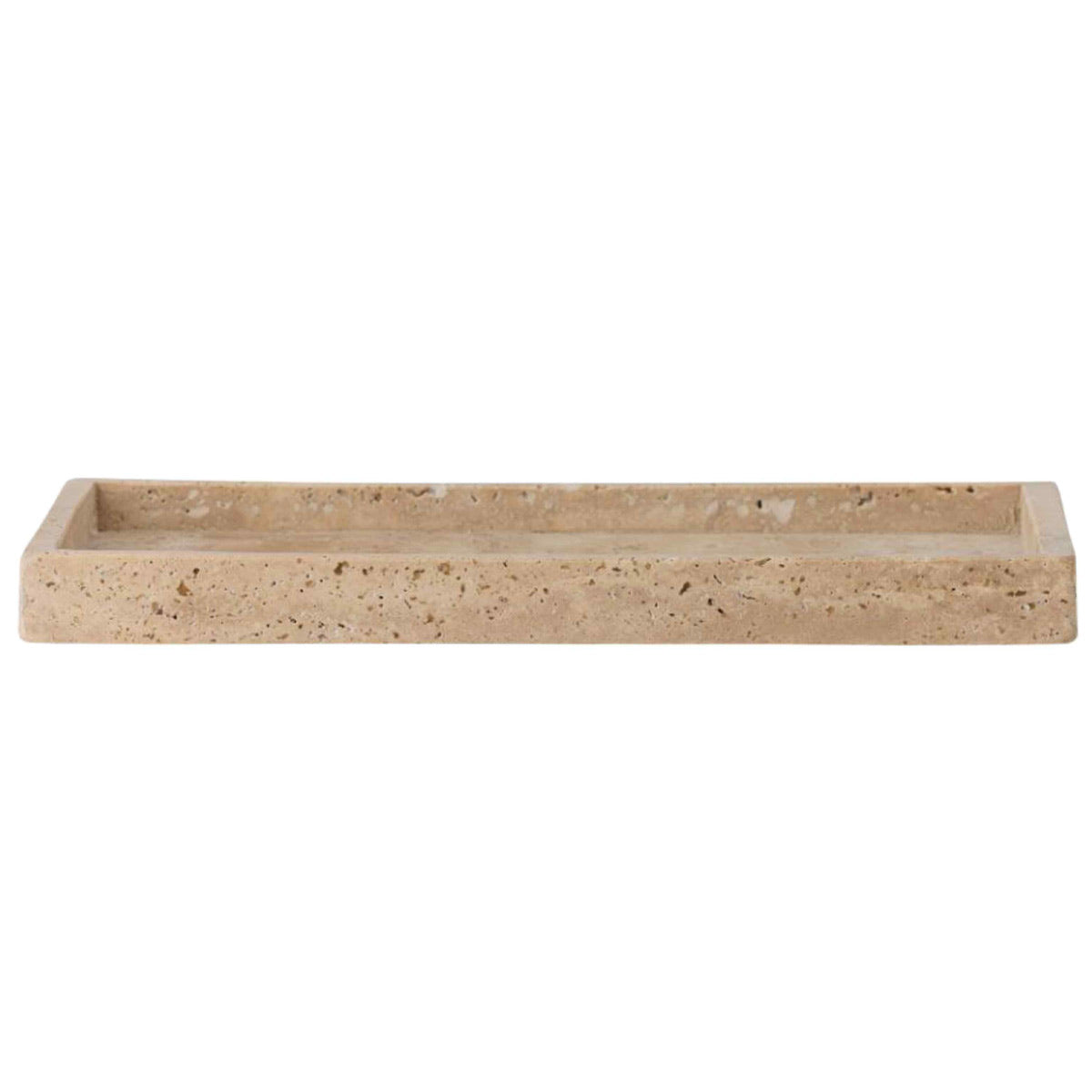 Majsa  Rectangular Tray in Travertine, Natural