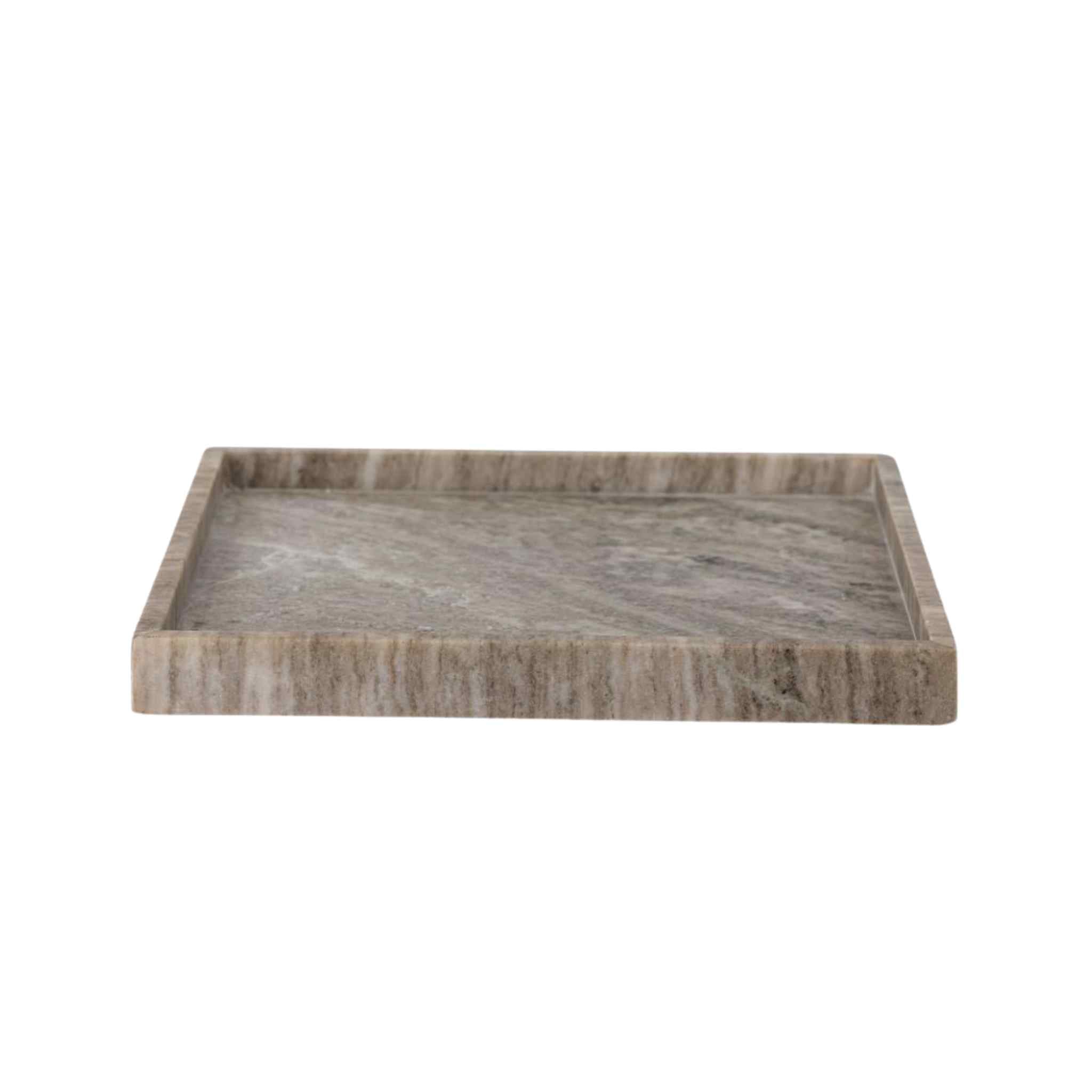 Majsa Marble Square Tray in Brown