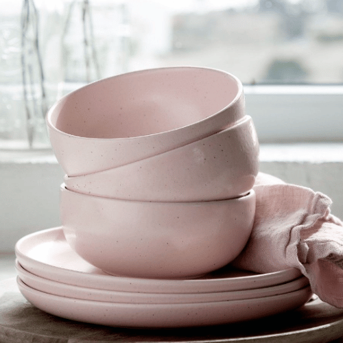Marshmallow Pink Round Bowls