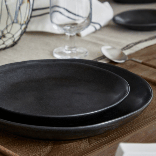 Matt Black Dinner Plate - Livia by Costa Nova