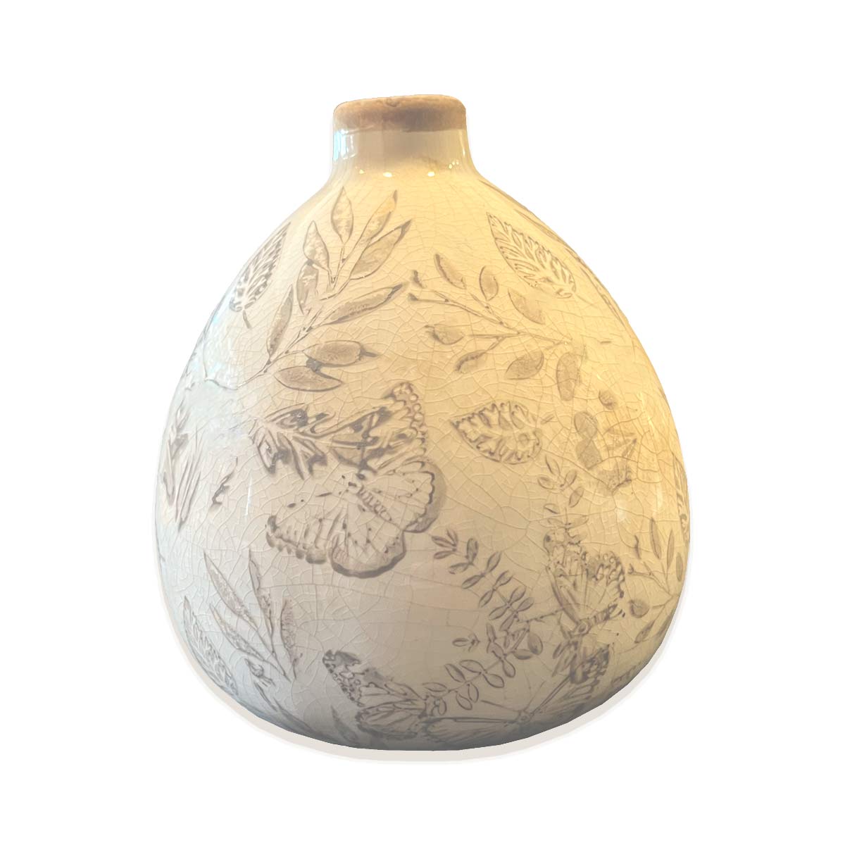 Melinda Stoneware Vase in Taupe