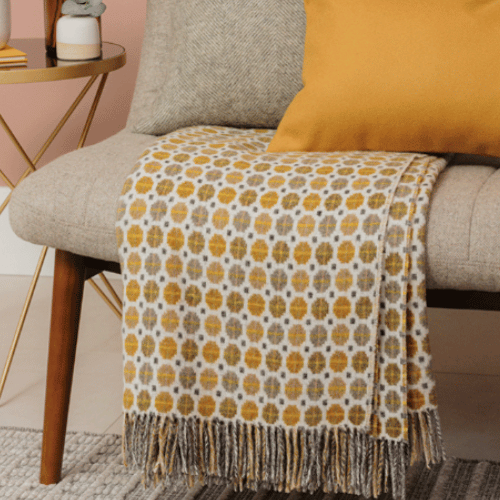 Milan Gold Merino Wool Throw - Bronte by Moon