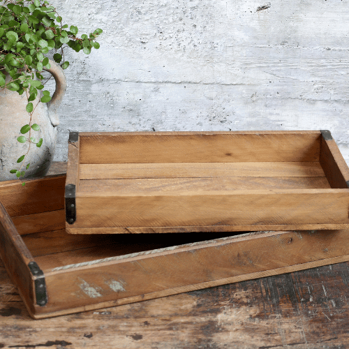 Old Wooden Trays - 2 Sizes