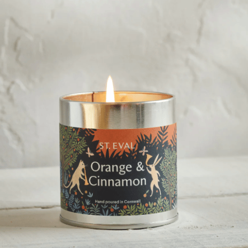 Orange and Cinnamon Christmas Tin Candle - St Eval