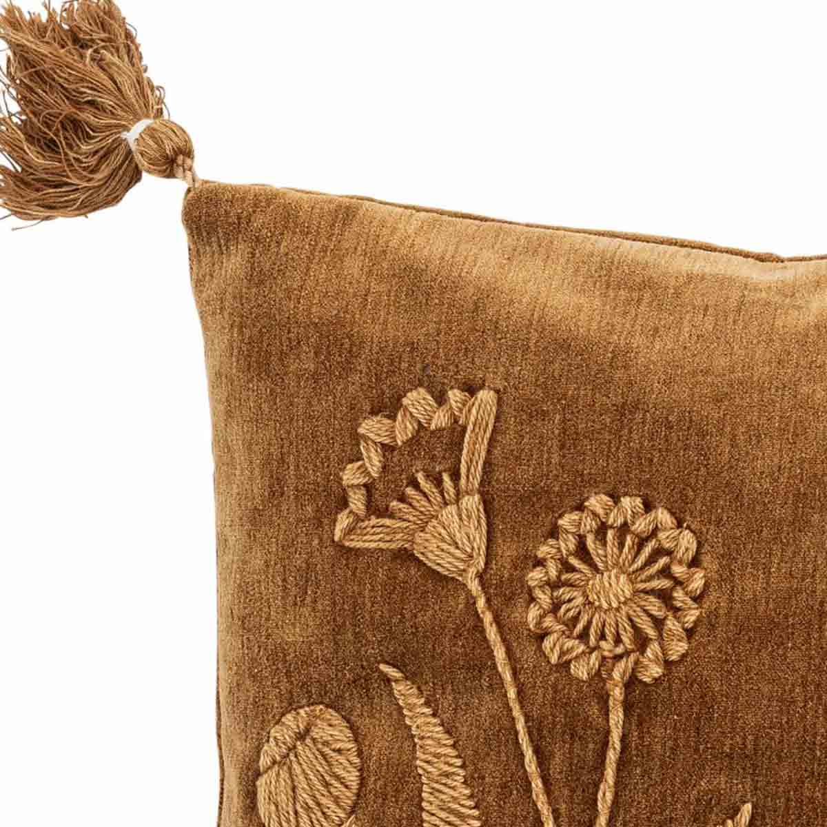 Osimo-Embroidered-Floral-Cushion-in-Tan-Caramel..