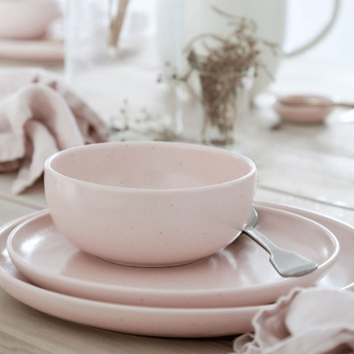 Pacific Marshmallow Pink Stoneware - Round Bowl