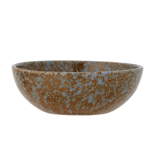 Paula Brown and Blue Speckled Stoneware Bowl