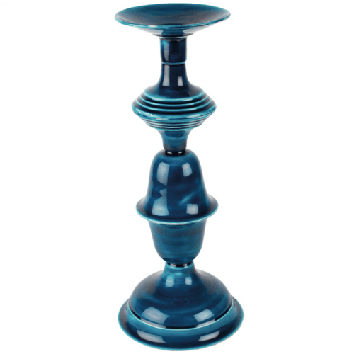 Pizan Candlestick -Enamel - Prussian Blue