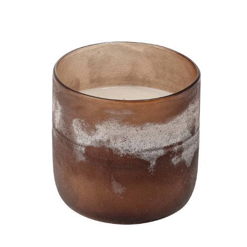 Sea Salt Frosted Glass Jar Candle in Amber