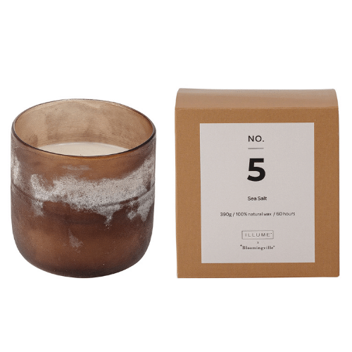 Sea Salt Scented Candle in Brown Glass Jar