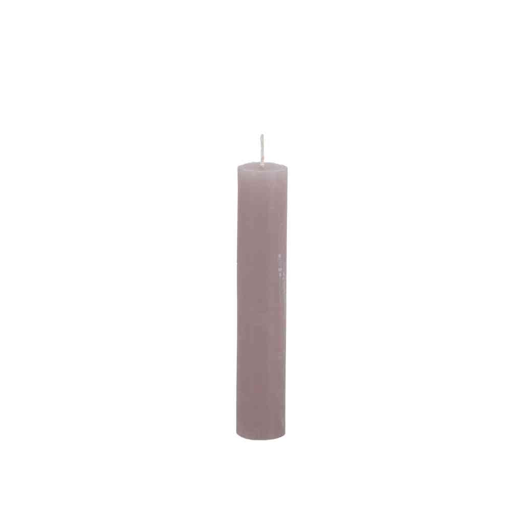 Short Rustic Dinner Candle - Taupe