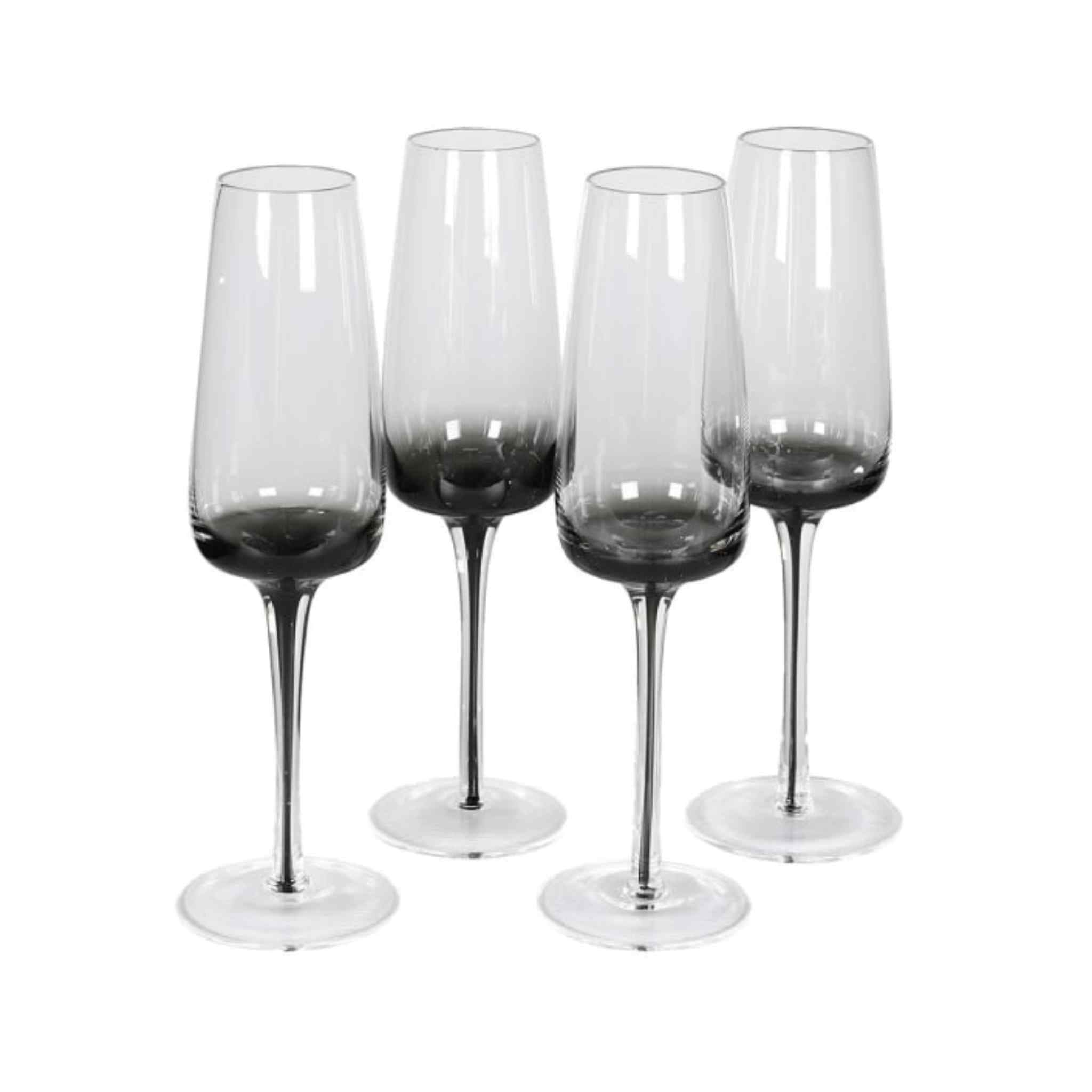 Smoke Glass Champagne Flutes