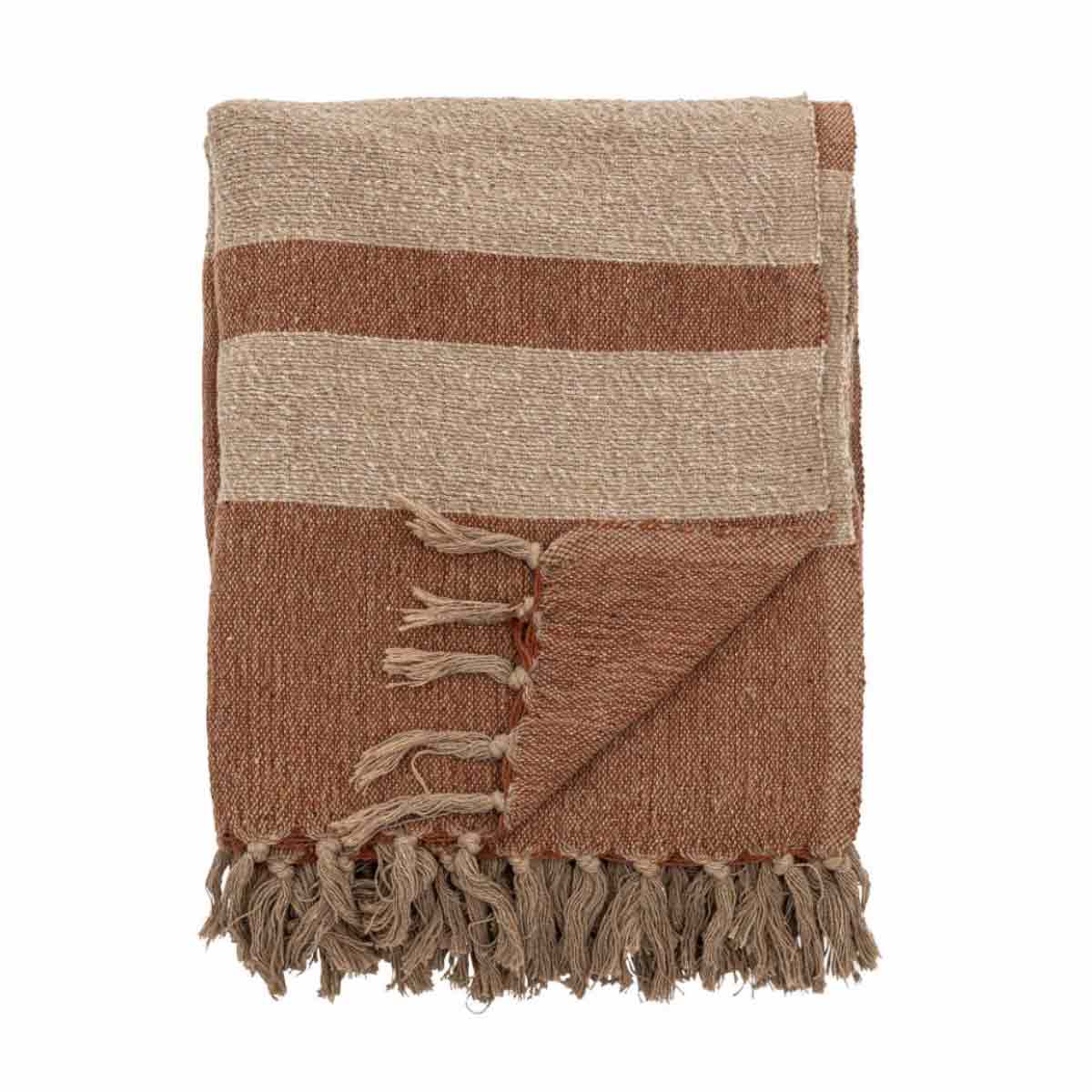 Temi Throw in Terracotta, Recycled Cotton