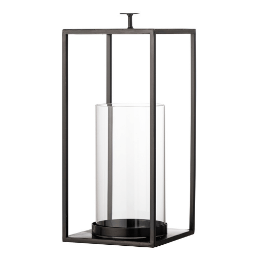 Udoon Lantern - Glass and Black Metal