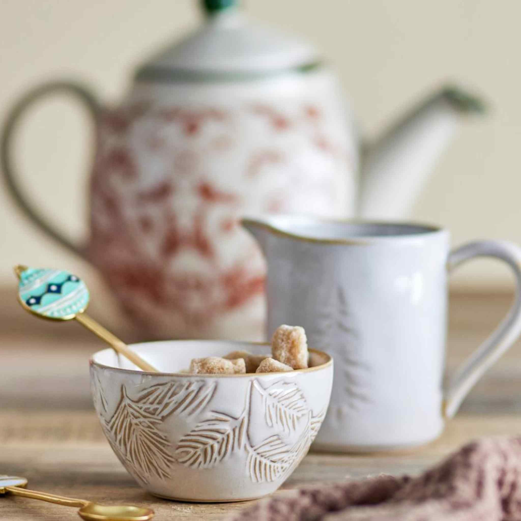 Winter White Ceramic Bowl - Fir