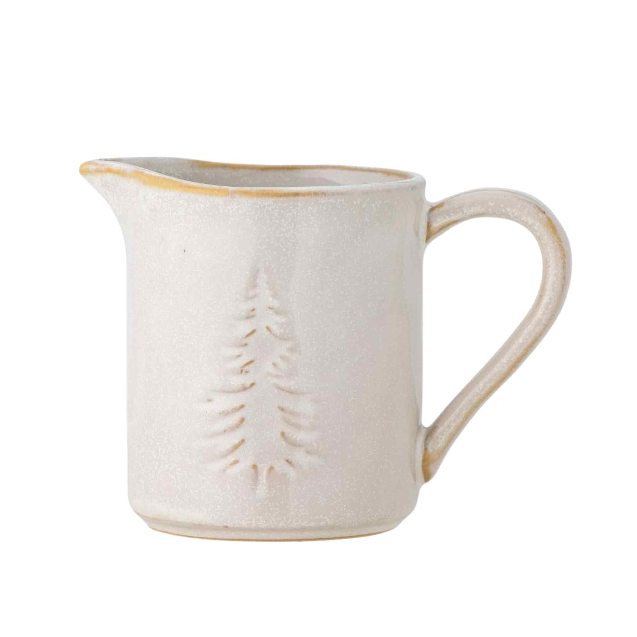 Winter White Stoneware Jug - Christmas Tree