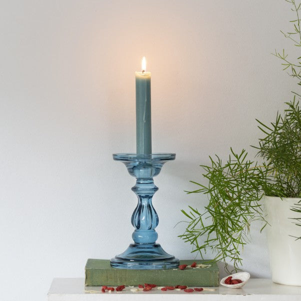 Azure Blue Glass Candleholder