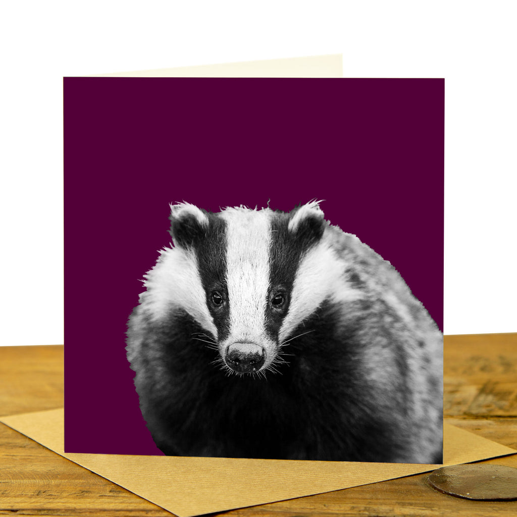 Badger Card  Claret