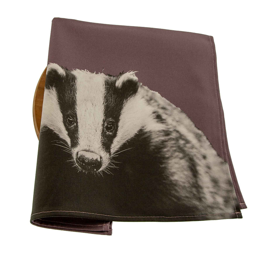 Badger Tea Towel  - Dusky Pink