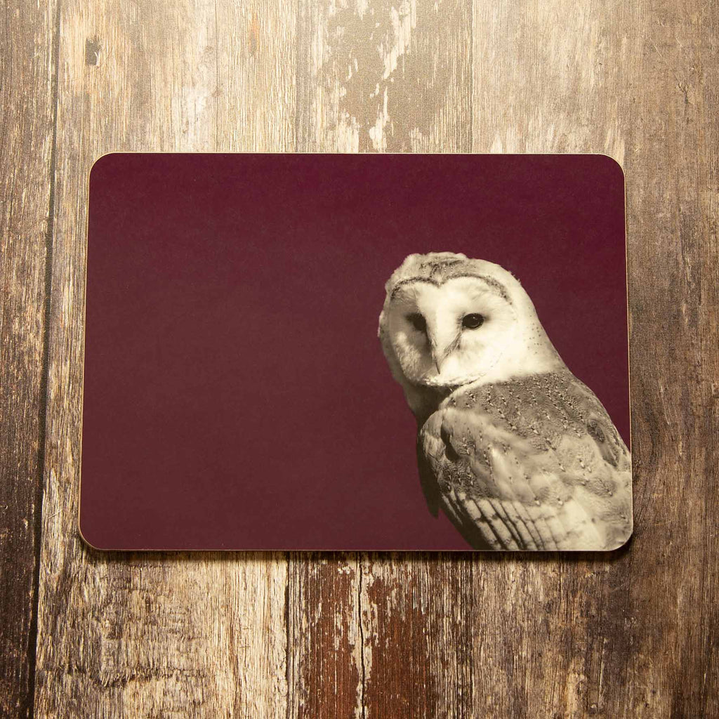 Barn Owl Placemat - Mulberry