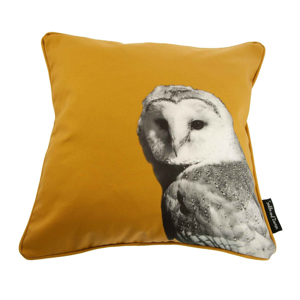 Barn owl cushion - ochre