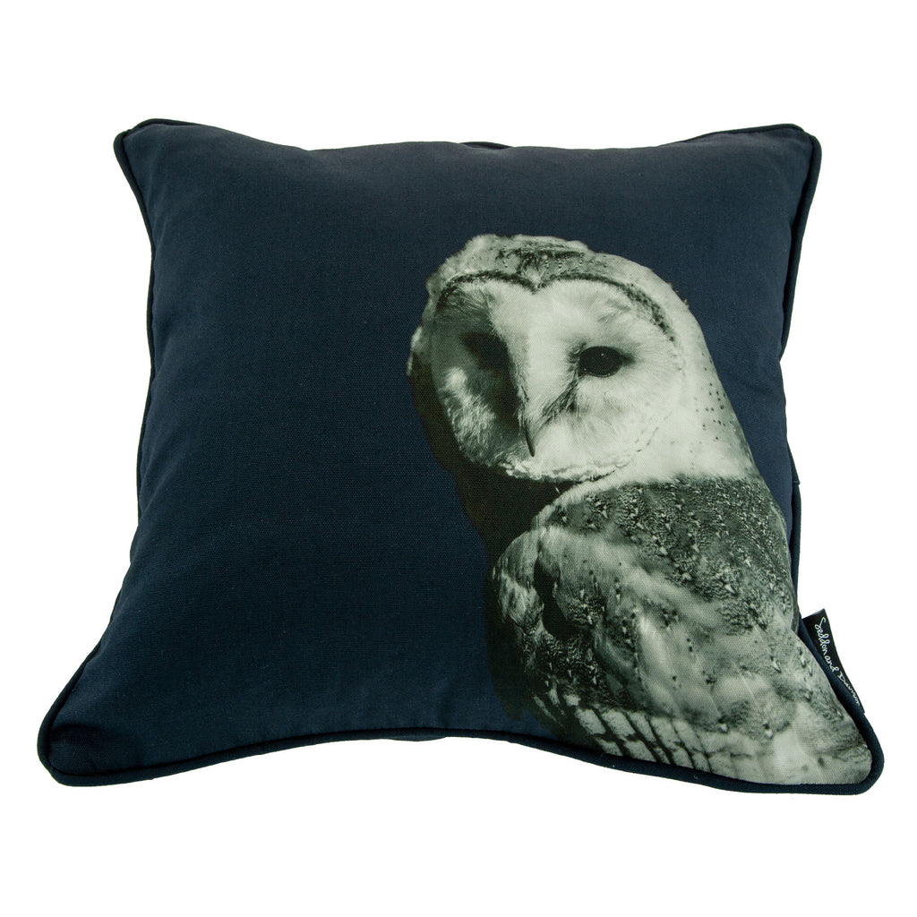 Barn Owl Cushion - Blackberry