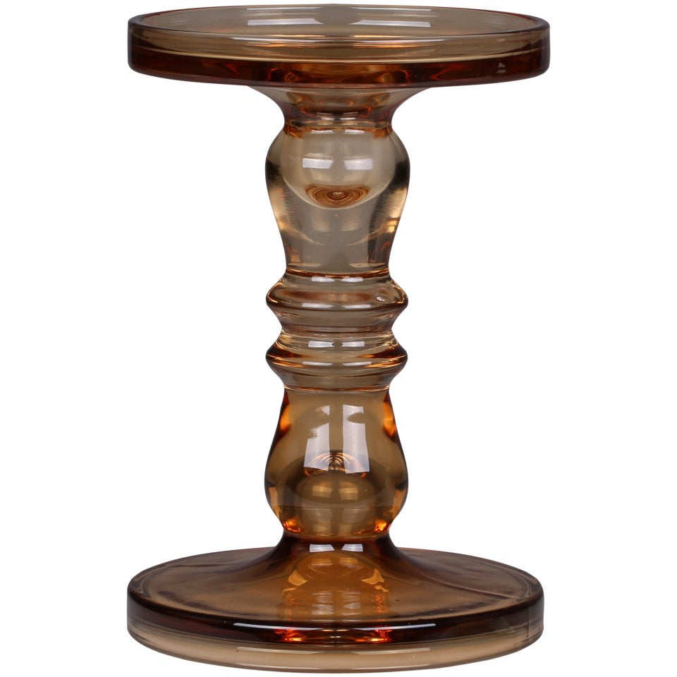 Large Caramel Glass Candlestick