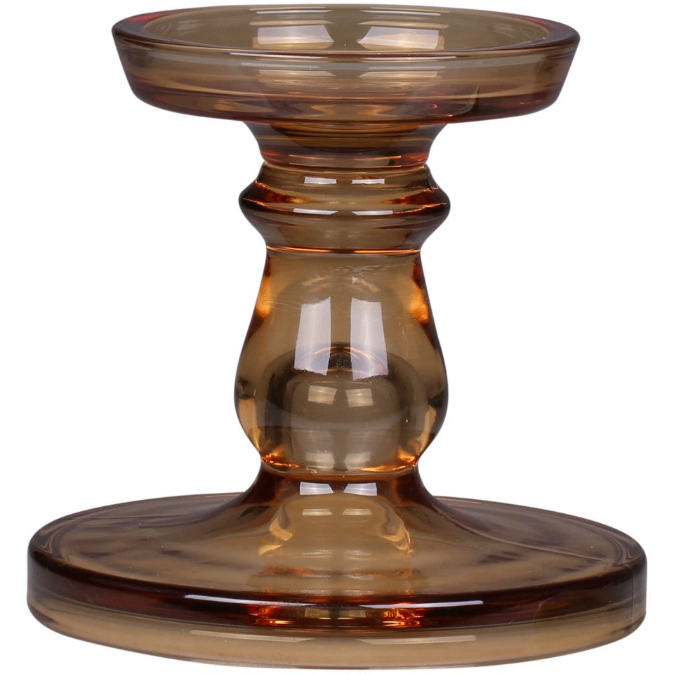 Caramel Glass Candlestick - Small