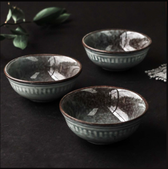 ceramic dipping bowls light grey side view