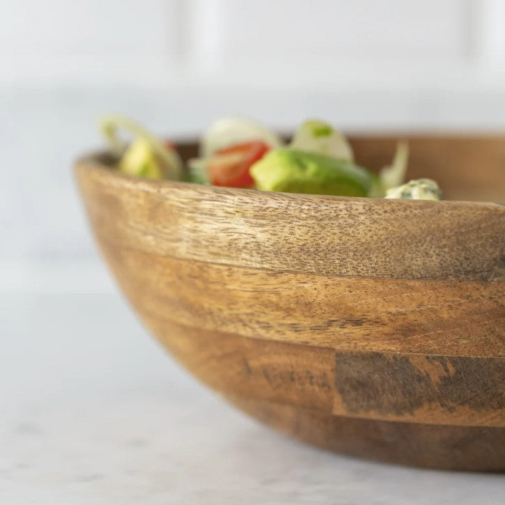 Close Up - Large Wooden Salad Bowl - Mango