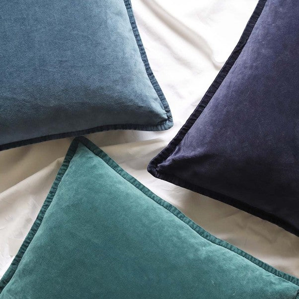 Denim Blue and Deep Blue Velvet Cushions