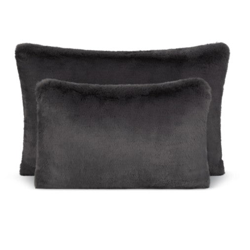 Doris cushion - charcoal - faux fur