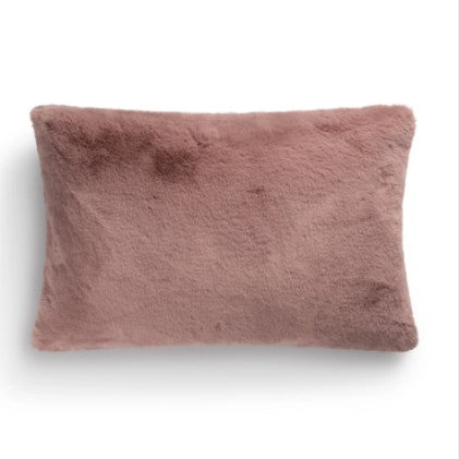 Doris Faux Fur Oblong Cushion Dusky Pink