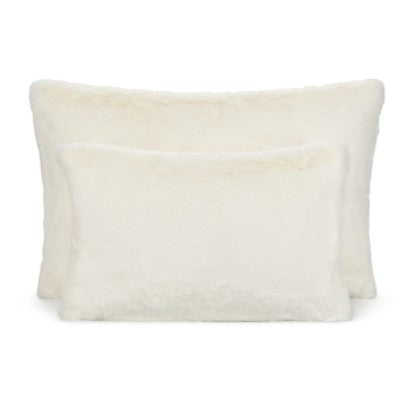 Faux Fur Cushions - Off White - Oblong