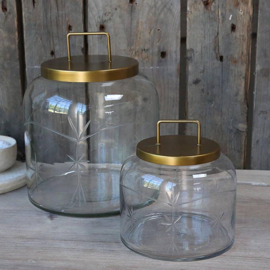 Glass Jar with Brass Lid