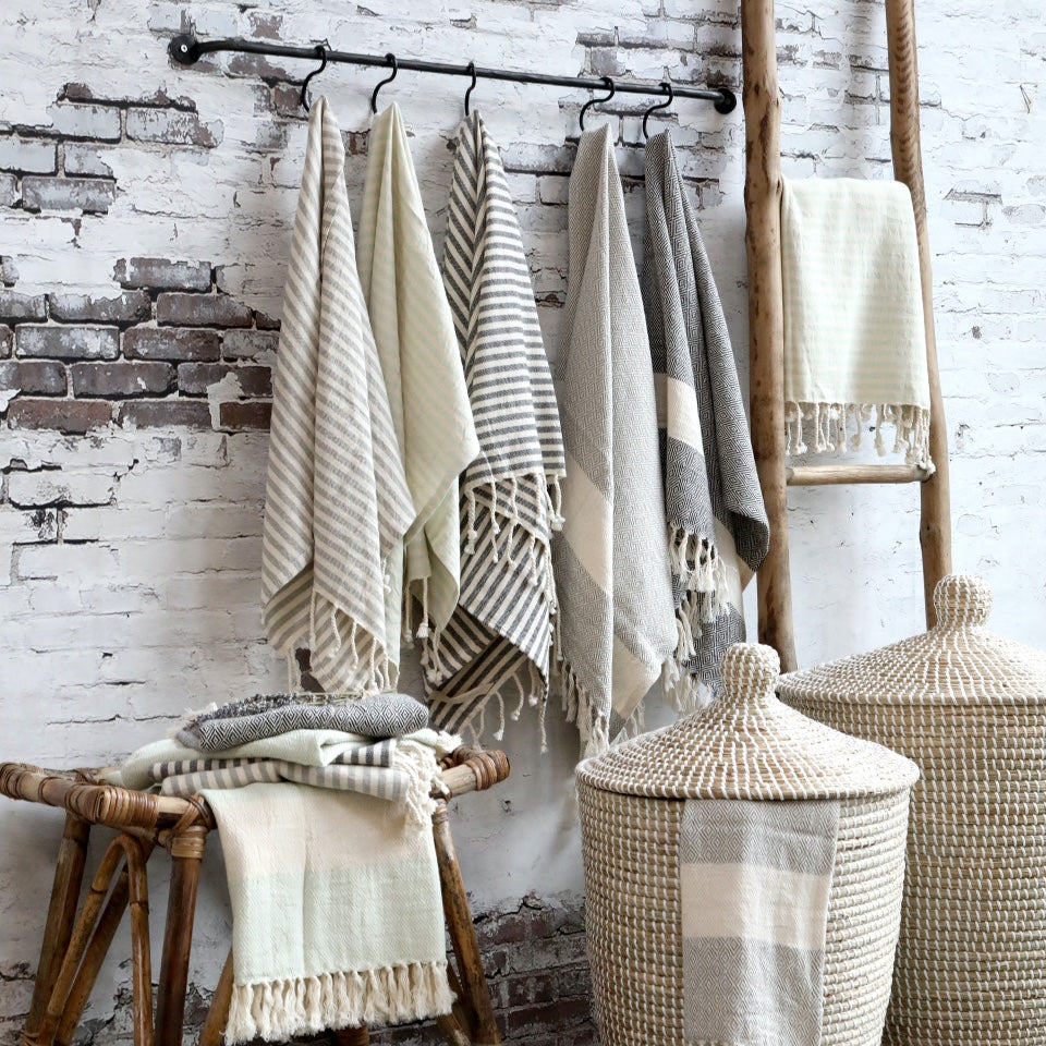 Hammam Towels hanging up on wall