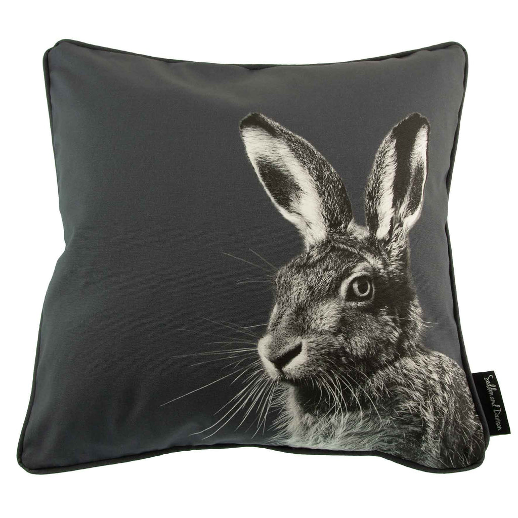 Hare Cushion - Charcoal