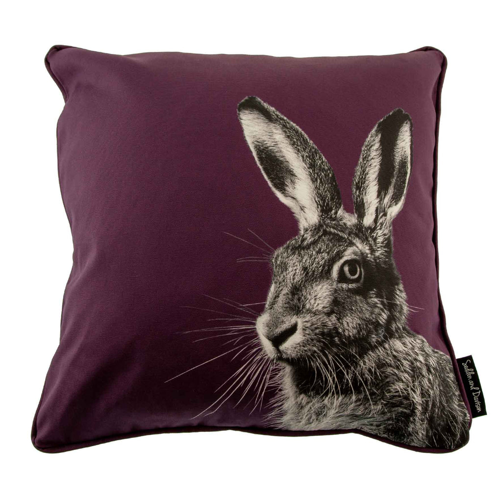 Hare Cushion - Mulberry