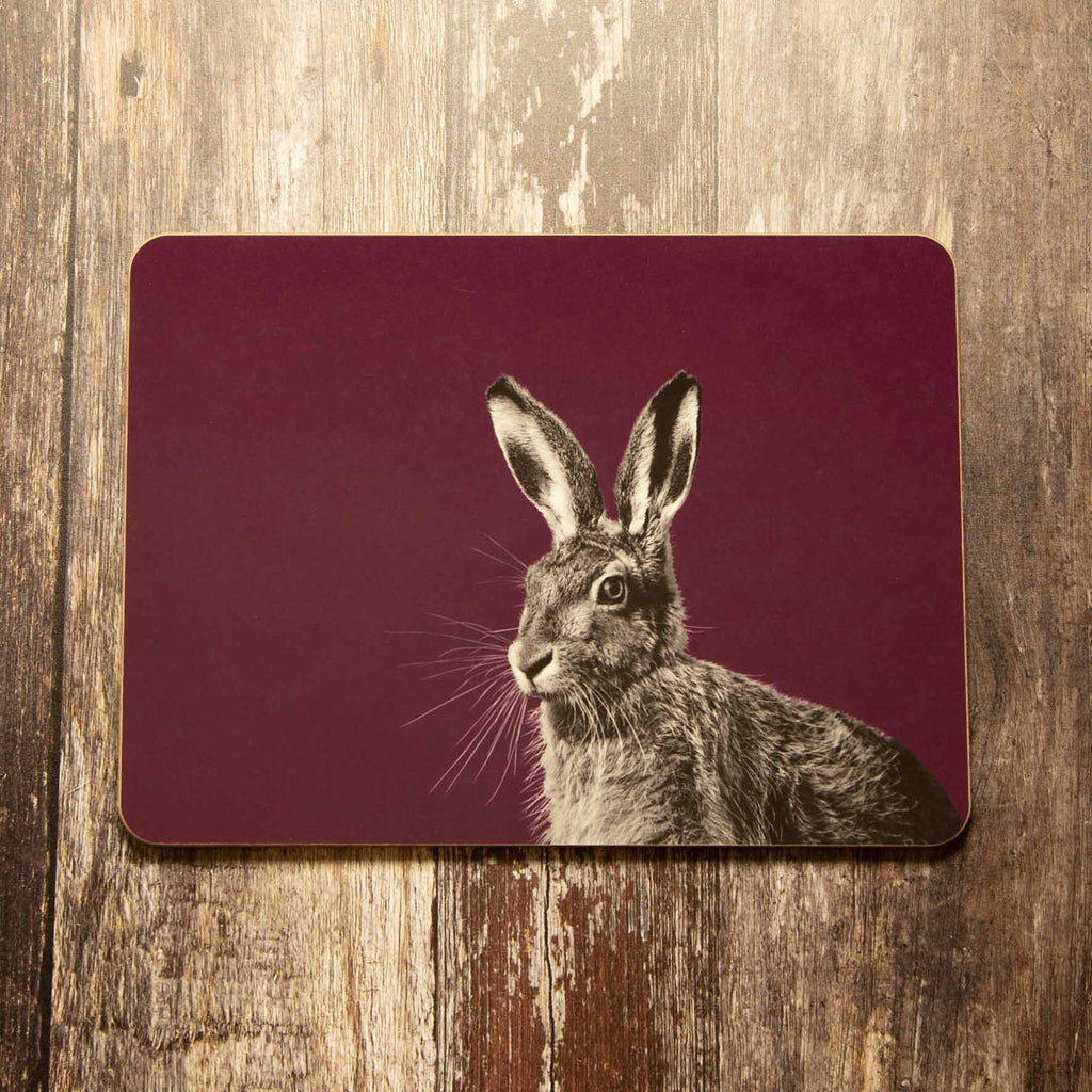 Hare Placemat - Mulberry