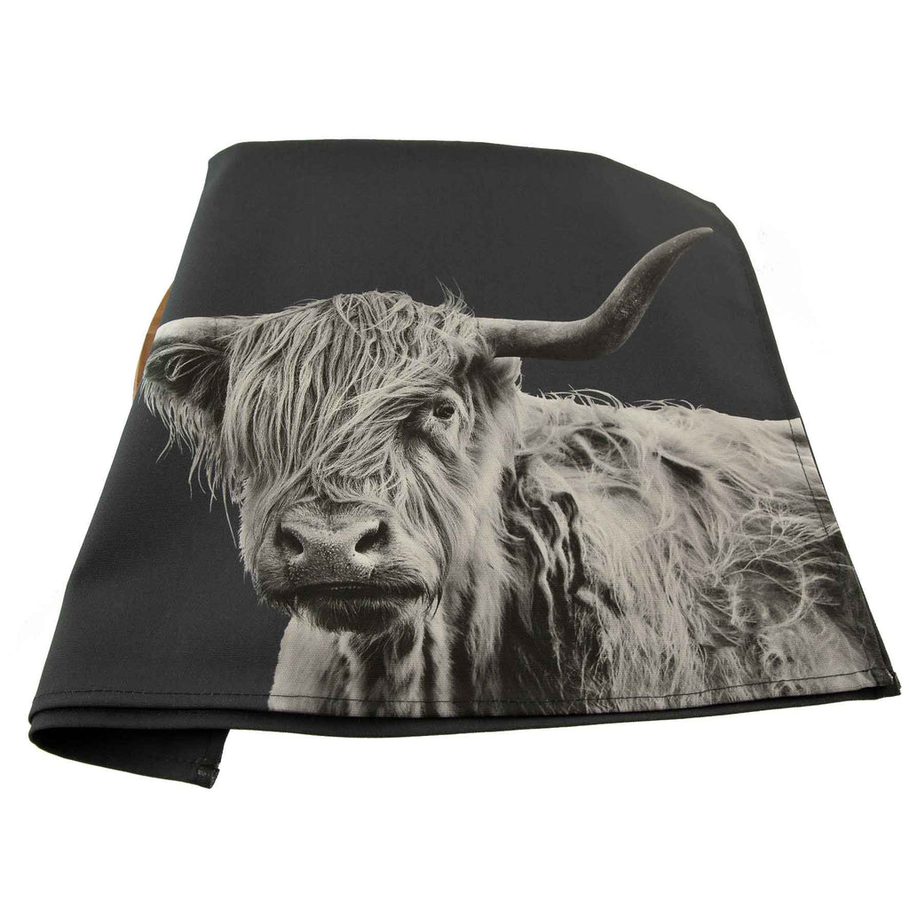 Highland Cow Tea Towel - Charcoal